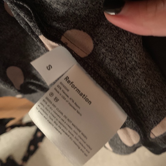 Reformation Black and Pink Polka Dot Blouse - Picture 8 of 8